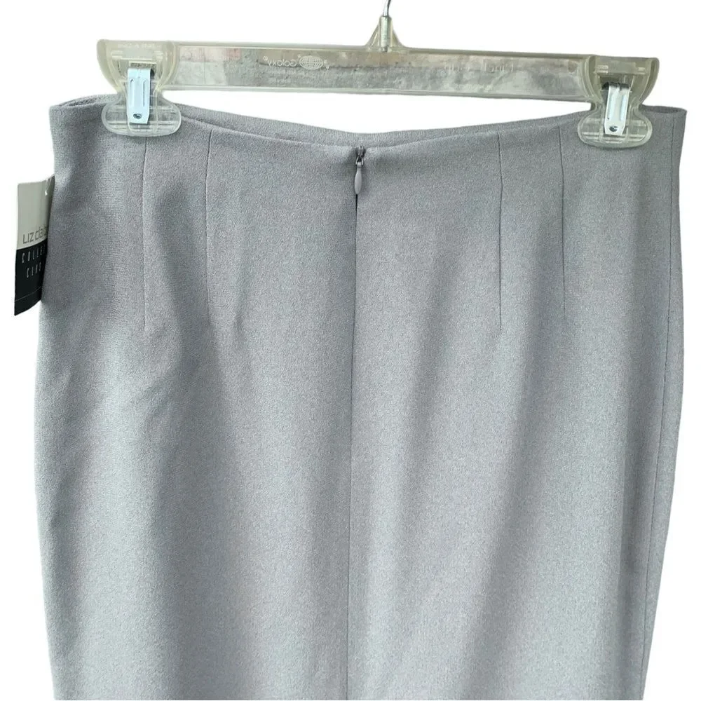 NWT Liz Claiborne Fully Lined Grey Straight Skirt Dress Business Casual size 8